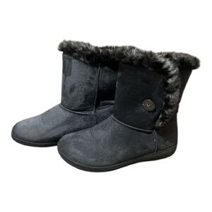 Vionic Size 7 Fairfax Grey Faux Fur Boots